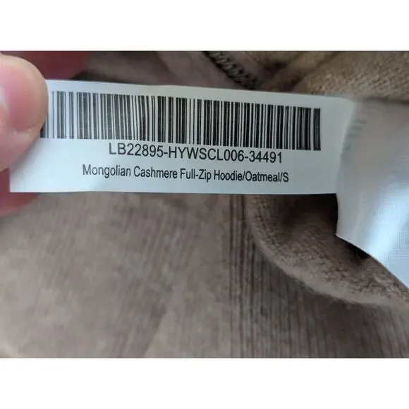 Quince Mongolian Cashmere Full Zip Hoodie Womens Small Oatmeal Neutral Cozy Lux - Picture 8 of 8